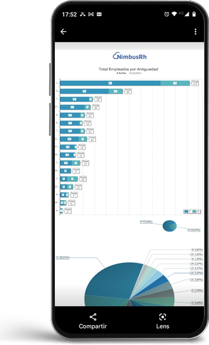 app nimbusrh gestion de recursos humanos en un celular