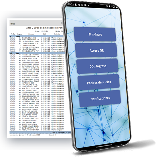 NimbusRh Gestión de Recursos Humanos en un Celular
